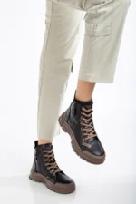 Siyah Fermuarlı Kışlık Bot - Yeni Sezon 2024, Şık ve Dayanıklı Kadın Bot ve Çizme - Görsel 3