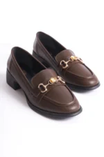 Kadın Loafer Ayakkabı Kahverengi - Tokalı, Şık ve Rahat Günlük Ayakkabı