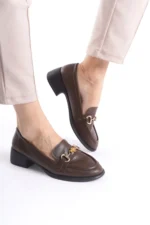 Kadın Loafer Ayakkabı Kahverengi - Tokalı, Şık ve Rahat Günlük Ayakkabı - Görsel 3
