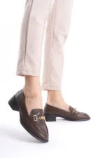 Kadın Loafer Ayakkabı Kahverengi - Tokalı, Şık ve Rahat Günlük Ayakkabı - Görsel 2