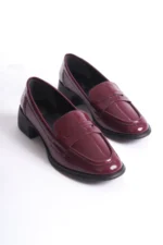 Kadın Loafer Ayakkabı Bordo Rugan - Şık ve Rahat Günlük Kadın Ayakkabı