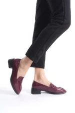 Kadın Loafer Ayakkabı Bordo Rugan - Şık ve Rahat Günlük Kadın Ayakkabı - Görsel 2