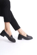 Kadın Loafer Ayakkabı Siyah Mat - Günlük Rahat Kadın Ayakkabı - Görsel 3