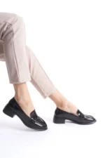 Kadın Loafer Ayakkabı Siyah Rugan - Şık ve Zarif Günlük Kadın Ayakkabı - Görsel 3