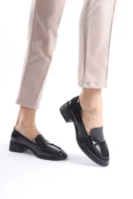 Kadın Loafer Ayakkabı Siyah Rugan - Şık ve Zarif Günlük Kadın Ayakkabı - Görsel 4